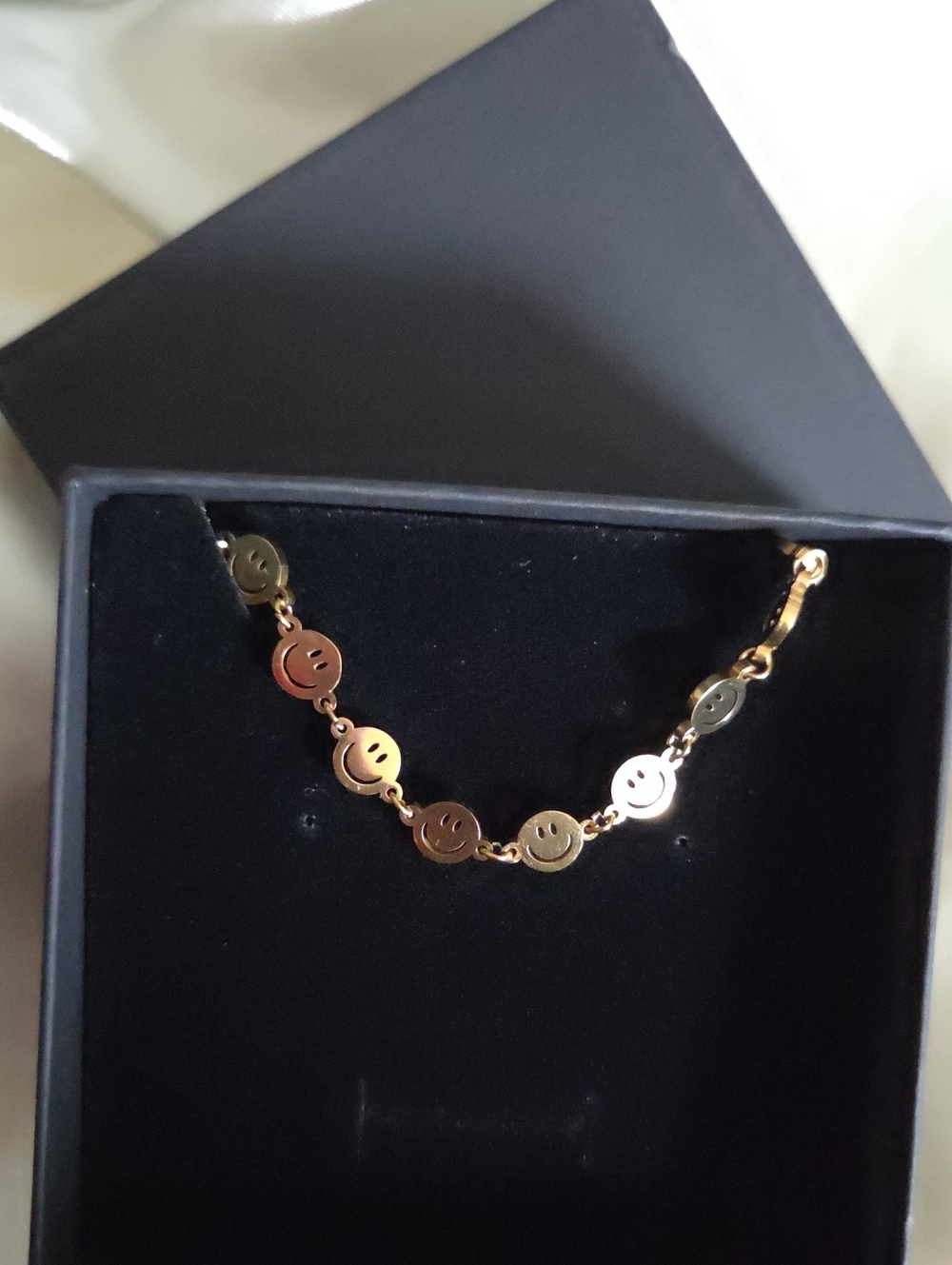 Real Gold Plated Smiley Face-Link Bracelet